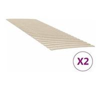 vidaXL Sommier à lattes – 48 lattes – Lot de 2 – 80 x 200 cm