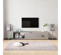 Vidaxl Lautsprecher-Ständer 2 Stk. Schwarz & Silbern Hartglas 1 Colonne