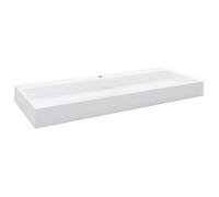 Lavabo 120x46x11 cm Fonte minérale marbre Blanc