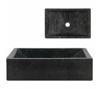 vidaXL Lavabo de coiffeuse en marbre brillant noir 45 x 30 x 12 cm