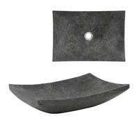 vidaXL Lavabo 50 x 35 x 12 cm Marbre Noir 142764