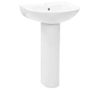 Lavabo autoportant avec socle en céramique blanc 52x44x19 cm