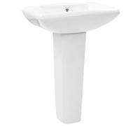 vidaXL Lavabo Autoportant avec Socle en Céramique Blanc Vasque de Toilette