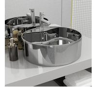 Lavabo avec trop plein 46,5 x 15,5 cm Céramique Argenté