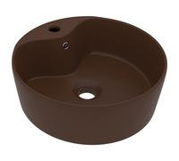 Vidaxl Lavabo Avec Trop-Plein Marron Foncé Mat 36x13 Cm Céramique