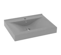 vidaXL Lavabo avec trou de robinet Gris clair mat 60x46 cm Céramique