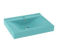 Vidaxl Lavabo Avec Trou De Robinet Vert Clair Mat 60x46 Cm Céramique Vert