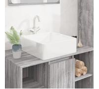 vidaXL Lavabo blanc 37x37x13 cm céramique carré 153341