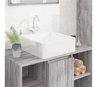 vidaXL Lavabo 153341 céramique carré 37x37x13 cm Blanc