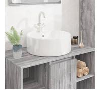 vidaXL Lavabo vasque à poser 153339 – Céramique ronde blanche 40x14,5 cm