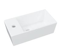 vidaXL Lavabo blanc en céramique 48×25×15 cm