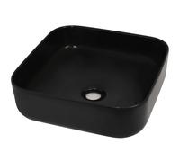 vidaXL Lavabo carré en céramique Noir 38 x 38 x 13,5 cm