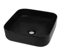 vidaXL Lavabo Carré Céramique Noir 38x38x13,5 cm Vasque Salle de Bain Toilette