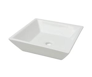 vidaXL Lavabo carrée Céramique Blanc 41,5 x 41,5 x 12 cm