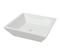 vidaXL Lavabo Carrée Céramique Blanc 41,5x41,5x12 cm Vasque à poser Salle Bain