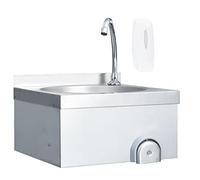 vidaXL Lavabo lave-mains vasque à poser avec robinet et distributeur de savon acier inoxydable