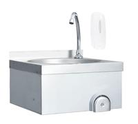 vidaXL Lavabo de Lavage des Mains avec Robinet et Distributeur de Savon Lave-Mains Vasque à Poser Cuisine de Cantine Atelier 51113