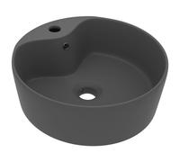 Vidaxl Lavabo De Luxe Avec Trop-Plein Gris Foncé Mat 36x13cm Céramique