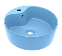 Lavabo de Luxe avec Trop-plein Vasque à Poser de Toilette Lave-mains de Salle de Bain Salle Cosmétique Maison Bleu 147033