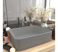 vidaXL Lavabo de luxe Gris clair mat 41x30x12 cm Céramique