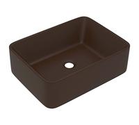 vidaXL Lavabo de luxe Marron foncé mat 41x30x12 cm Céramique