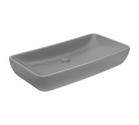 vidaXL Lavabo de luxe rectangulaire – Vasque lave-mains à poser céramique 71x38 cm Gris clair mat