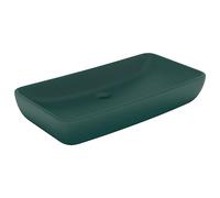 vidaXL Lavabo de Luxe Rectangulaire Vasque à Poser de Toilette Lave-Mains de Salle de Bain Salle Cosmétique Maison Vert Foncé Mat 71x38 cm Céramique