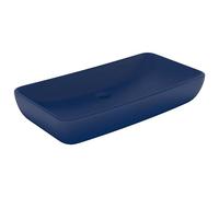 vidaXL Lavabo de Luxe Rectangulaire Vasque à Poser de Toilette Lave-mains de Salle de Bain Salle Cosmétique Maison Bleu Foncé Mat 71x38 cm Céramique