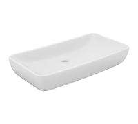 vidaXL Lavabo de Luxe Rectangulaire Vasque à Poser de Toilette Lave-mains de Salle de Bain Salle de Cosmétiques Maison Blanc Mat 71x38 cm Céramique