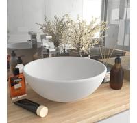 vidaXL Lavabo de luxe rond mat blanc 32,5x14 cm Céramique