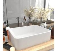 vidaXL Vasque à poser Lavabo de luxe rectangulaire céramique blanc mat 41x30x12 cm