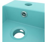 Vidaxl Lavabo De Salle De Bain Avec Trop-Plein Céramique Vert Clair Vert