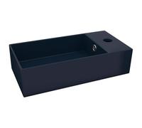 vidaXL Lavabo de Salle de Bain avec Trop-Plein Vasque à Poser de Toilette Lave-Mains de Cuisine Salle Cosmétique Maison Céramique Bleu Foncé