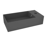 vidaXL Lavabo lave-mains vasque à poser avec trop-plein céramique gris foncé