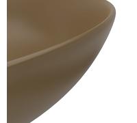 Vidaxl Lavabo De Salle De Bain Céramique Crème Mat Rond