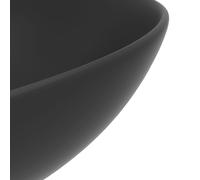 Vidaxl Lavabo De Salle De Bain Céramique Gris Foncé Rond