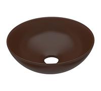 vidaXL Lavabo vasque à poser 146984 – Céramique ronde marron