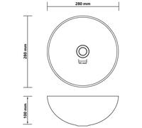 vidaXL Lavabo de salle de bain Céramique Marron Rond