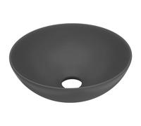 vidaXL Lavabo de Salle de Bain Rond Vasque à Poser de Toilette Lave-Mains de Cuisine Salle Cosmétique Maison Intérieur Céramique Gris Foncé
