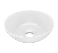 vidaXL Lavabo de Salle de Bain Rond Vasque à Poser de Toilette Lave-mains de Cuisine Salle Cosmétique Maison Intérieur Céramique Blanc Mat