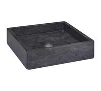 vidaXL Lavabo de Salle d'Eau Vasque à Poser de Toilette Lave-mains de Salle de Bain Lavabo de Salle d'Eau Maison Intérieur Noir 40x40x10 cm Marbre