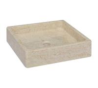 vidaXL Lavabo Crème 40x40x10 cm Marbre
