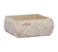vidaXL Lavabo de Salle d'eau Vasque à Poser de Toilette Lave-Mains de Salle de Bain Lavabo de Salle d'eau Maison Intérieur Crème 30x30x13 cm Marbre