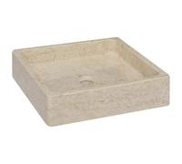 Lavabo en marbre crème - VidaXL - 40x40x10 cm - Fait à la main - Élégant et facile à nettoyer