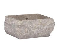 vidaXL Lavabo de Salle d'eau Vasque à Poser de Toilette Lave-Mains de Salle de Bain Lavabo de Salle d'eau Maison Intérieur Gris 30x30x13 cm Marbre