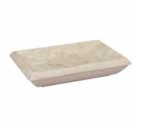 vidaXL Lavabo de Salle d'Eau Vasque à Poser de Toilette Lave-mains de Salle de Bain Lavabo de Salle d'Eau Maison Intérieur Crème 50x35x10 cm Marbre