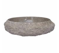 vidaXL Lavabo de Salle d'Eau Vasque à Poser de Toilette Lave-mains de Salle de Bain Lavabo de Salle d'Eau Maison Intérieur Gris Ø40x12 cm Marbre