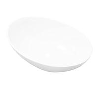 vidaXL Lavabo en Forme Ovale Céramique Blanc Lave-Mains Vasque Salle de Bain