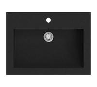 vidaXL Lavabo en granit 600 x 450 x 120 mm Noir