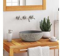 vidaXL Lavabo en pierre de rivière Ovale 29-38 cm